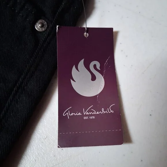 Gloria Vanderbilt Amanda Jeans 8 Short Black Stretch Tapered Leg New - Picture 5 of 11